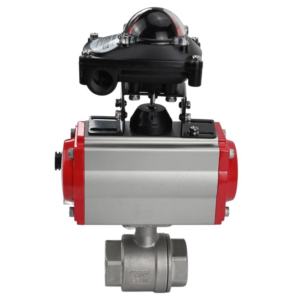 Stainless steel ball valve Elephant kshmp316-elephant-da-4m310-24-apl210n, body material - stainless steel AISI 316, ball material - stainless steel AISI 316, seal - PTFE, pneumatic actuator operated