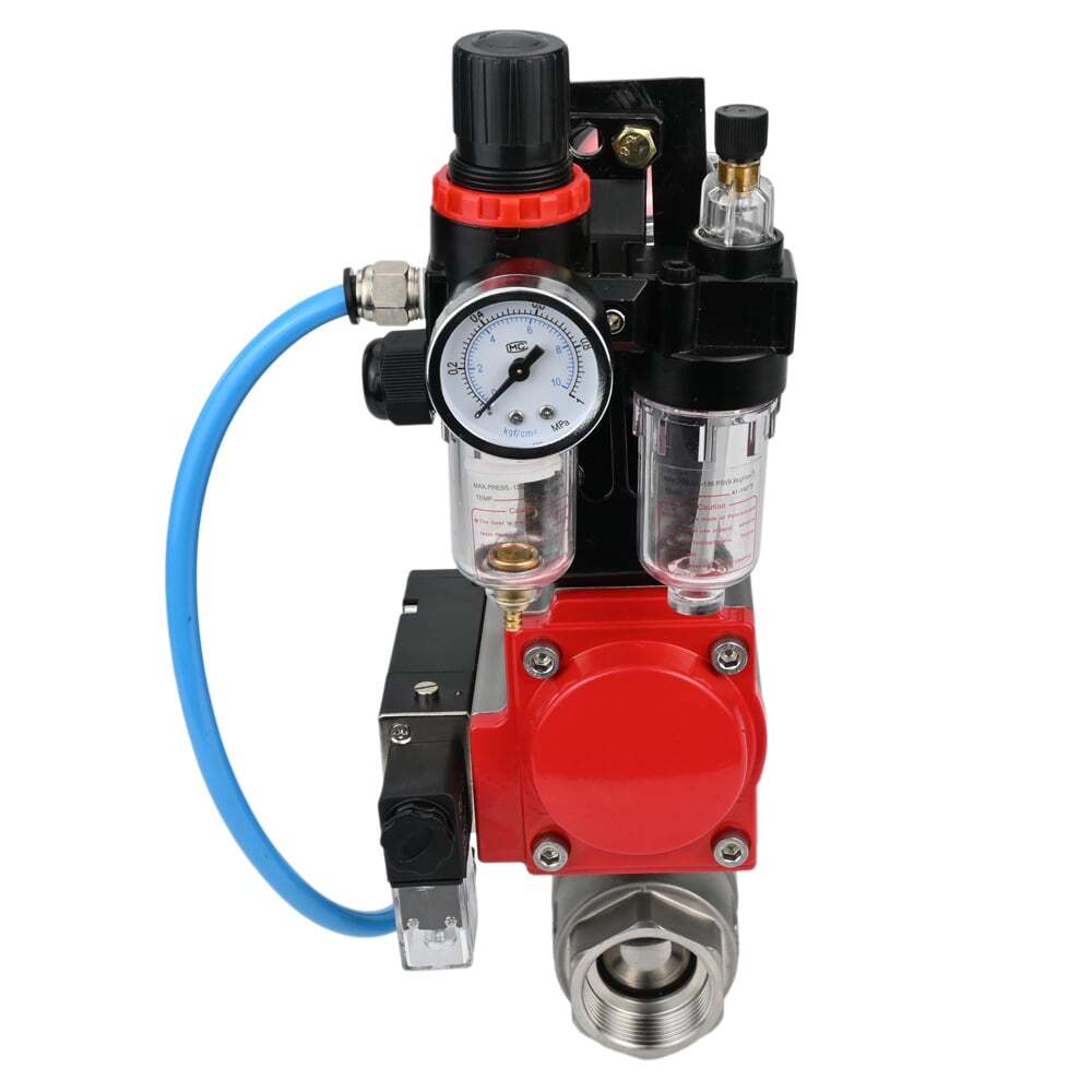 Stainless steel ball valve Elephant kshmp316-elephant-da-4m310-110/220-apl210n-afc2000, body material - stainless steel AISI 316, ball material - stainless steel AISI 316, seal - PTFE, pneumatic actuator operated