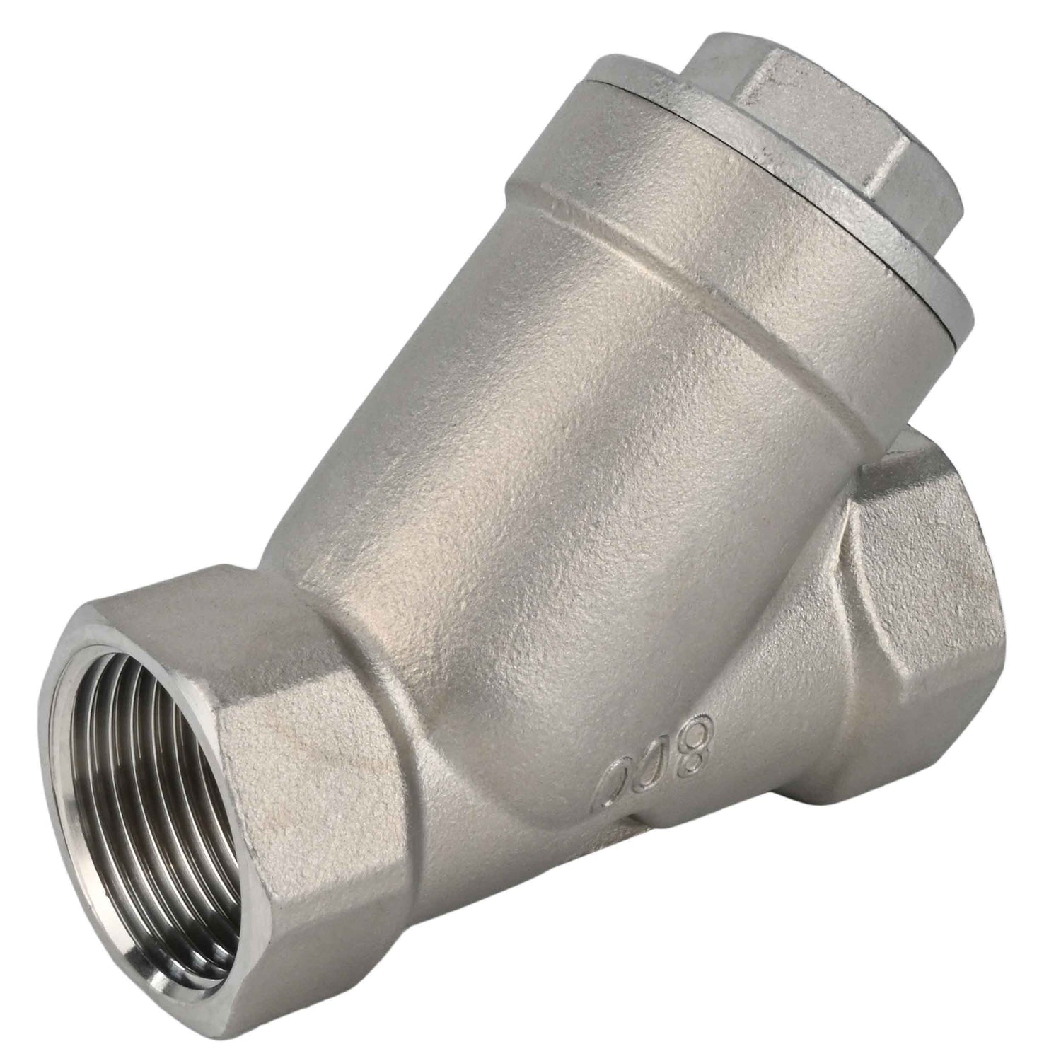 Spring check valve Elephant VCSY3232P-T Y-shaped, body material - Stainless steel AISI 316, locking body material - Stainless steel 316, seal - PTFE, threaded