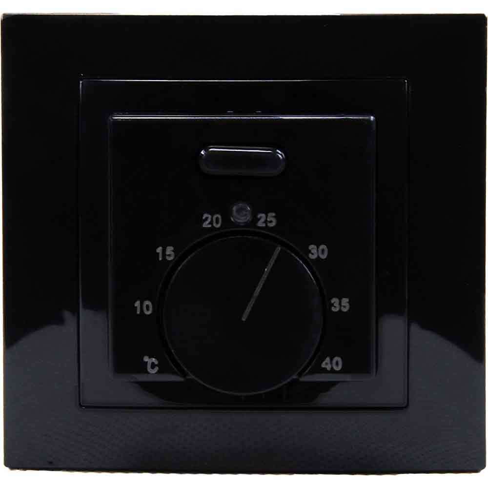 Thermostat de chauffage au sol Elephant T03SM, matériau du corps - plastique, couleur - noir, commande manuelle