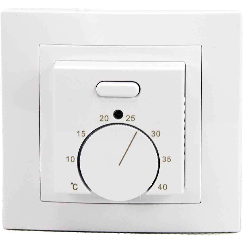 Floor heating thermostat Elephant T03SM, body material - plastic, color - white, manual control