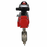 Water Butterfly Valve Elephant 316l-viton-sa-apl210n, body material - stainless steel AISI 316L, disk material - stainless steel AISI 316L, seal - VITON, pneumatic actuator operated