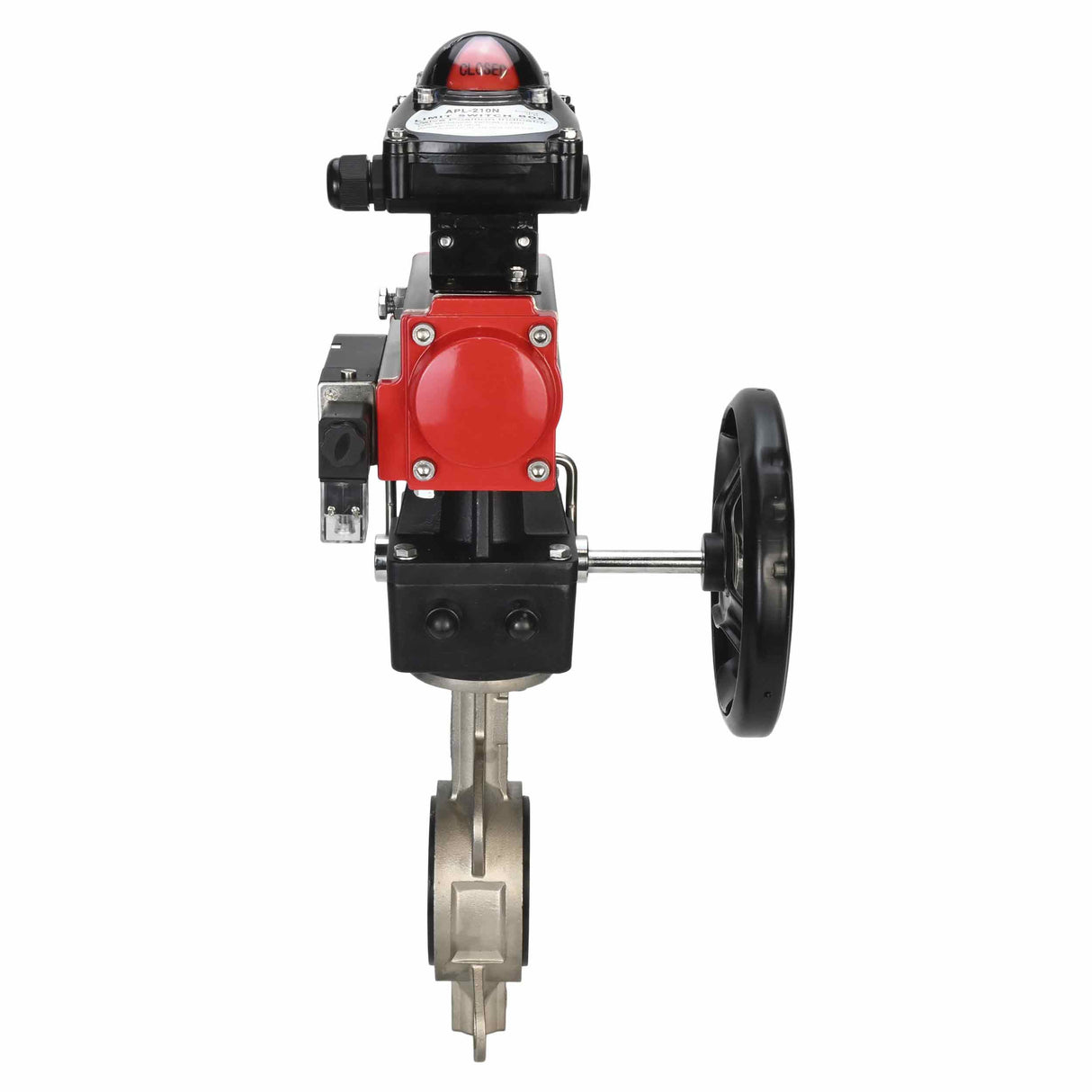 Water Butterfly Valve Elephant 316l-316l-epdm-da-4M310-110/220-apl210n-gm, body material - stainless steel AISI 316L, disk material - stainless steel AISI 316L, seal - EPDM, pneumatic actuator operated