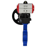 Water Butterfly Valve Elephant WBV1631N-2W-Fb-H, body material - cast iron QT450, disk material - stainless steel AISI 304, seal - NBR, with pneumatic actuator double action PA-DA, handwheel MON