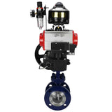 Water Butterfly Valve Elephant WBV3EX-3432M-1W-F-ISO, body material - Carbon steel, disk material - Stainless steel AISI 316, seal - Metal, pneumatic actuator PA-DA double action, 4M310-08 220V, LSU APL-510N EX, handwheel MON, ATU AFC2000