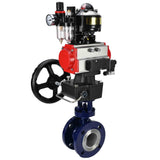 Water Butterfly Valve Elephant WBV3EX-3432M-1W-F-ISO, body material - Carbon steel, disk material - Stainless steel AISI 316, seal - Metal, pneumatic actuator PA-DA double action, 4M310-08 220V, LSU APL-510N EX, handwheel MON, ATU AFC2000