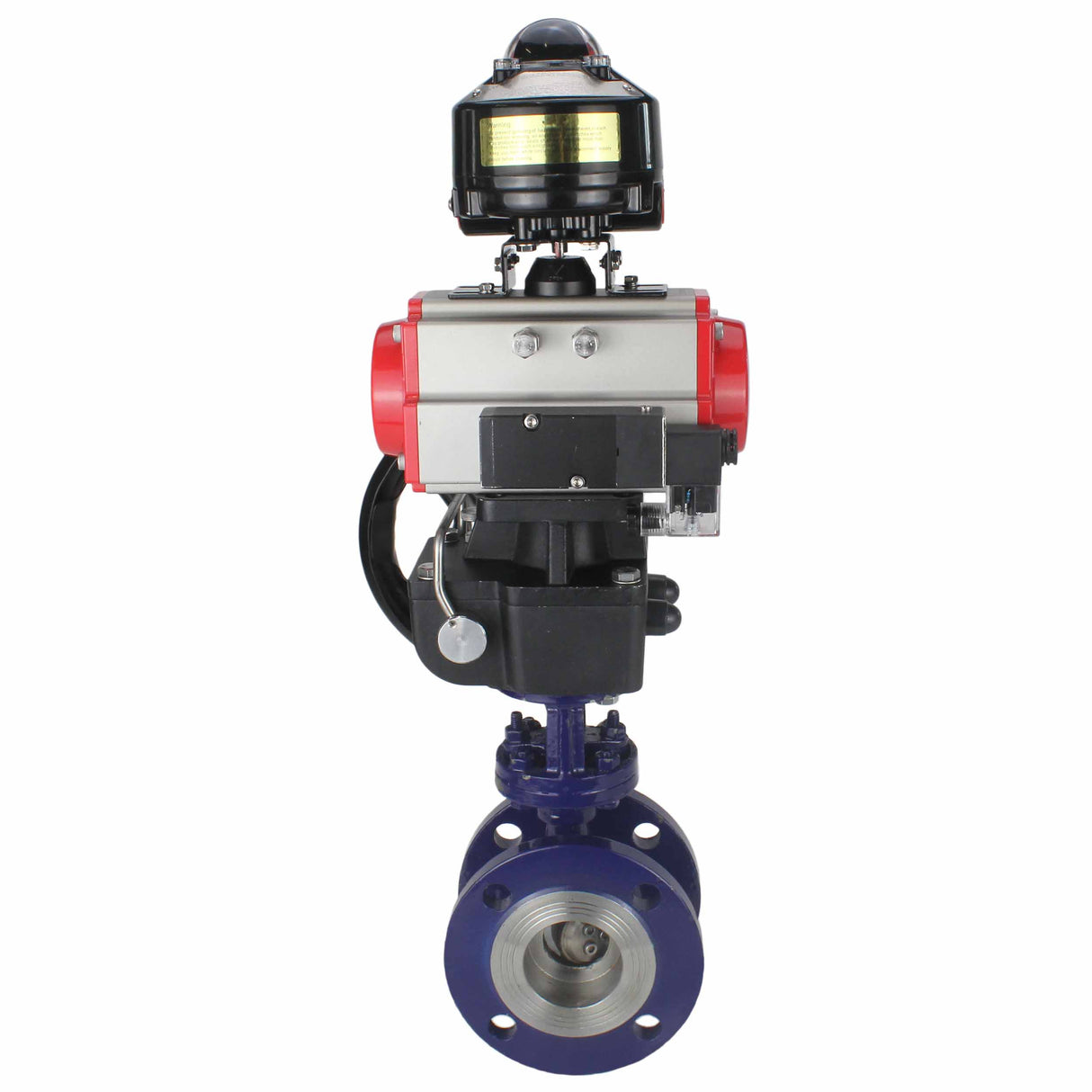Water Butterfly Valve Elephant WBV3EX-3432M-1W-F-ISO, body material - Carbon steel, disk material - Stainless steel AISI 316, seal - Metal, pneumatic actuator PA-DA double action, 4M310-08 24V, LSU APL-510N EX, handwheel MON