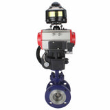 Water Butterfly Valve Elephant WBV3EX-3432M-1W-F-ISO, body material - Carbon steel, disk material - Stainless steel AISI 316, seal - Metal, pneumatic actuator PA-DA double action, 4M310-08 24V, LSU APL-510N EX, handwheel MON