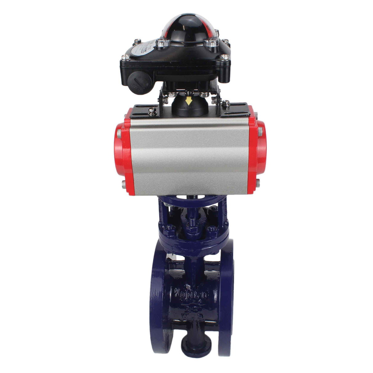Water Butterfly Valve Elephant WBV3EX-3431M-1W-F-ISO, body material - Carbon steel, disk material - Stainless steel AISI 304, seal - Metal, pneumatic actuator PA-DA double action, 4M310-08 24V, LSU APL-210N