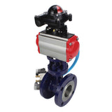 Water Butterfly Valve Elephant WBV3EX-3432M-1W-F-ISO, body material - Carbon steel, disk material - Stainless steel AISI 316, seal - Metal, pneumatic actuator PA-SA with return springs, 4V320-08 220V, LSU APL-210N
