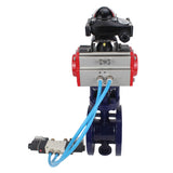 Water Butterfly Valve Elephant WBV3EX-3432M-1W-F-ISO, body material - Carbon steel, disk material - Stainless steel AISI 316, seal - Metal, pneumatic actuator PA-SA with return springs, 4V320-08 220V, LSU APL-210N