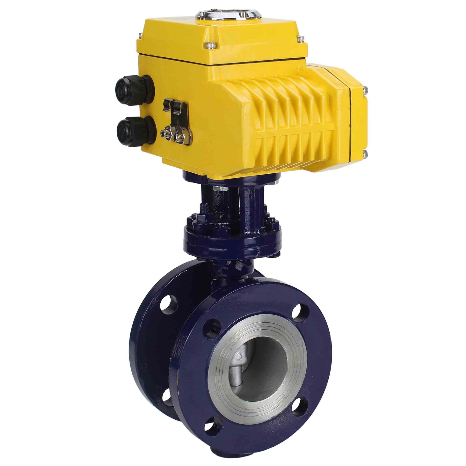 Water Butterfly Valve Elephant WBV3EX-3432M-1W-F-ISO, body material - Carbon steel, disk material - Stainless steel AISI 316, seal - Metal, electric actuator QT-N-хEM-A1 220V