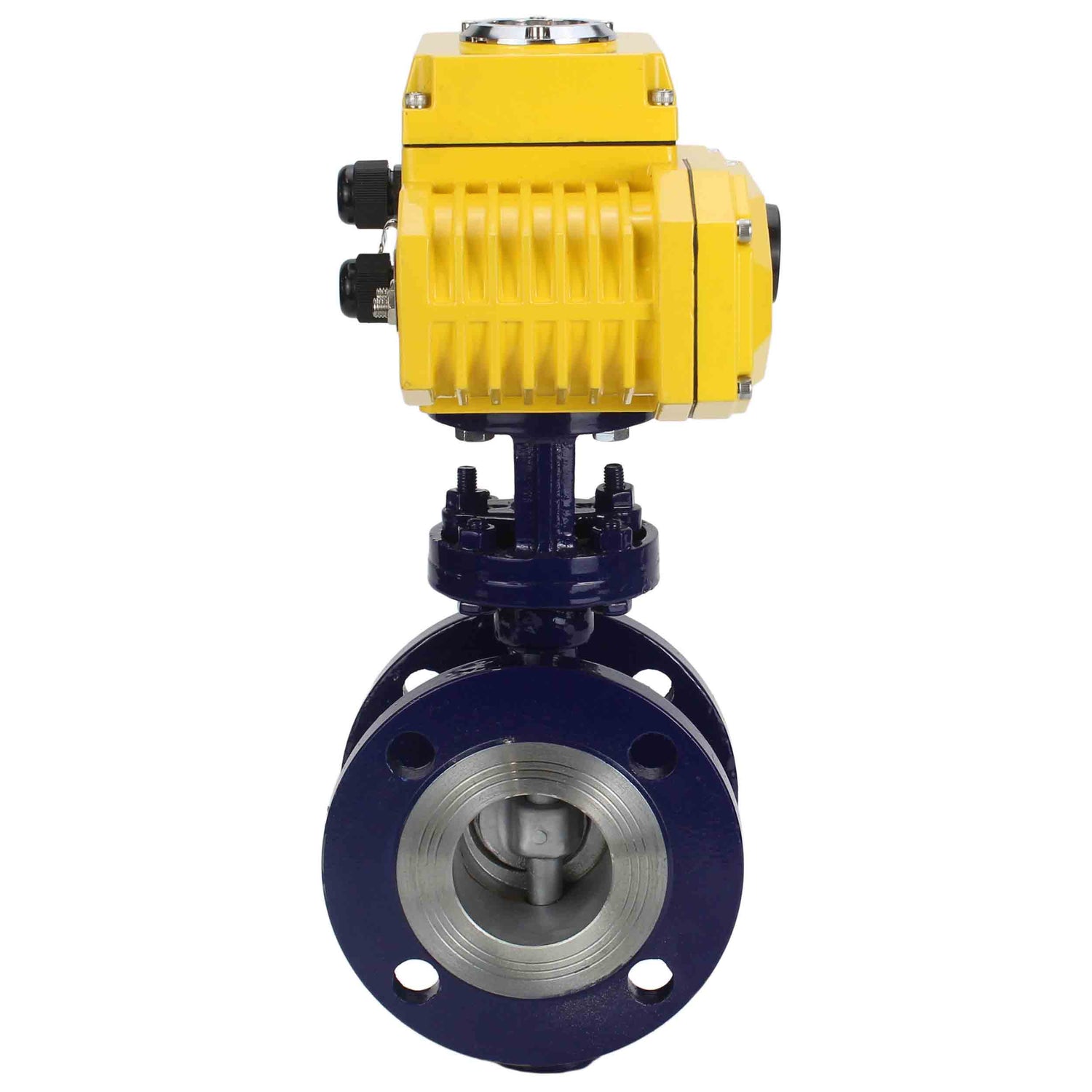 Water Butterfly Valve Elephant WBV3EX-3431M-1W-F-ISO, body material - Carbon steel, disk material - Stainless steel AISI 304, seal - Metal, electric actuator QT-N-хEM-A1 220V