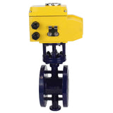 Water Butterfly Valve Elephant WBV3EX-3432M-1W-F-ISO, body material - Carbon steel, disk material - Stainless steel AISI 316, seal - Metal, electric actuator QT-N-хEM-B1 220V