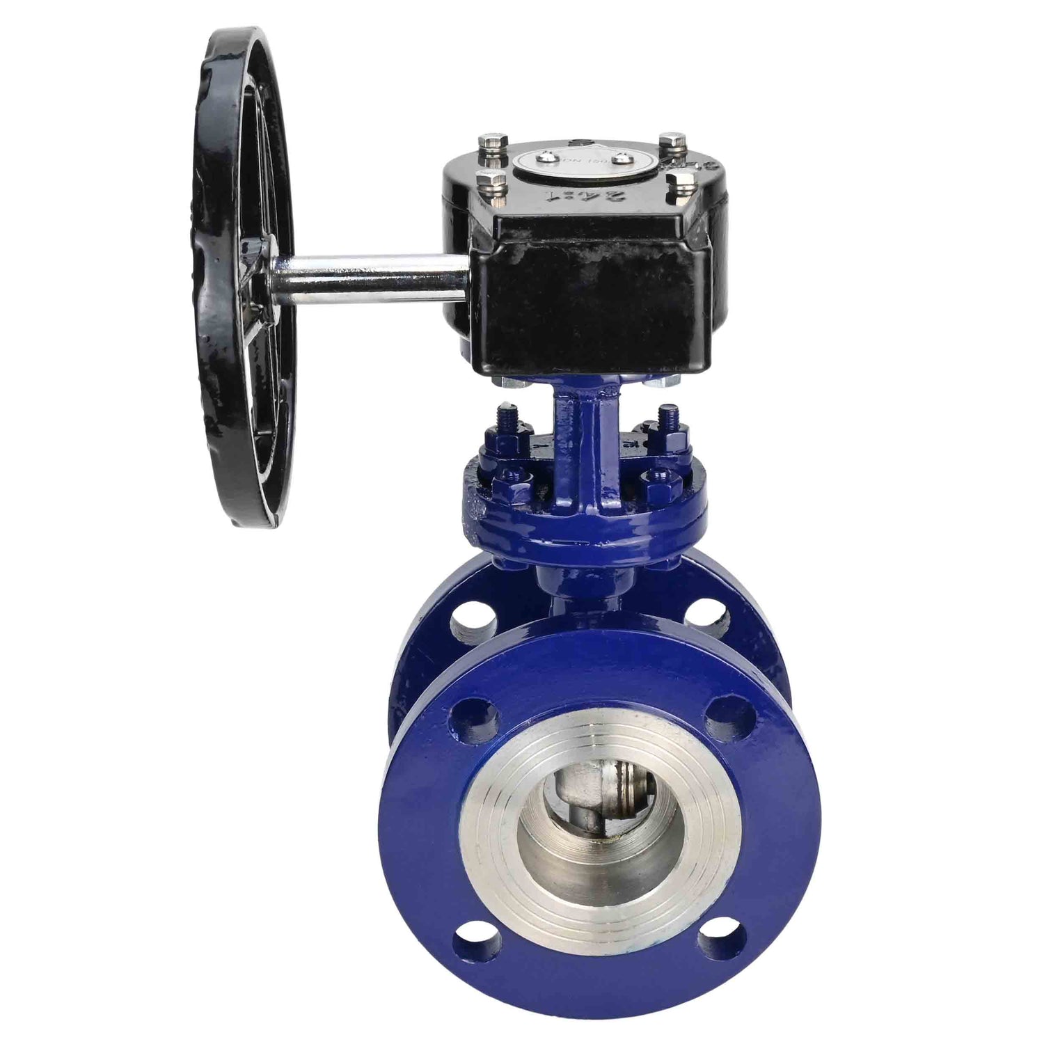 Water Butterfly Valve Elephant WBV3EX-3432M-1W-F-ISO, body material - Carbon steel, disk material - Stainless steel AISI 316, seal - Metal, gearbox RDN RQN