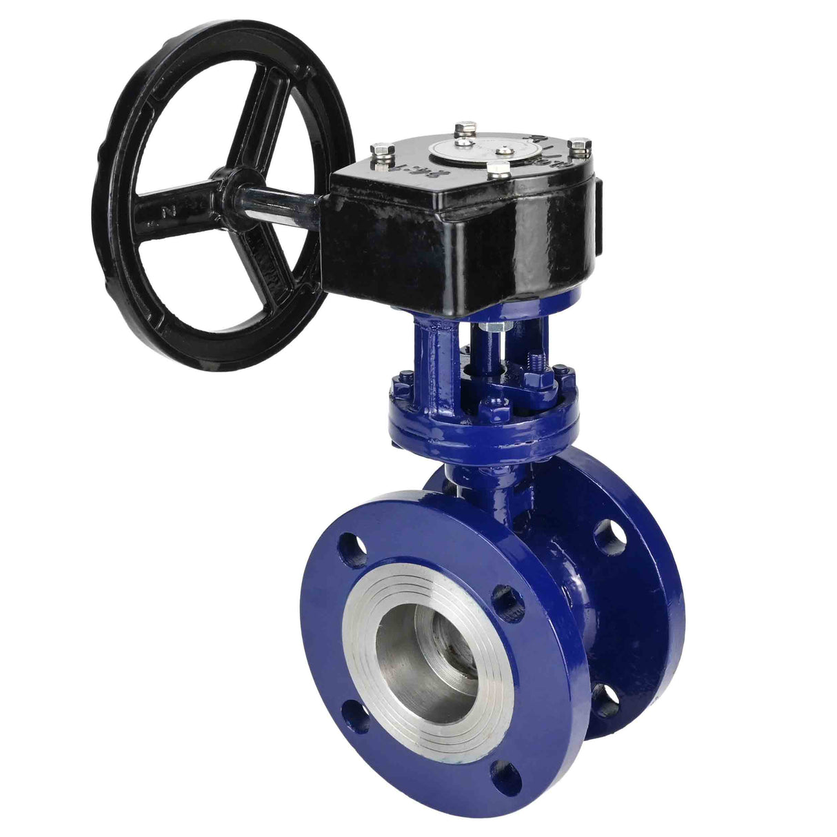 Water Butterfly Valve Elephant WBV3EX-3432M-1W-F-ISO, body material - Carbon steel, disk material - Stainless steel AISI 316, seal - Metal, gearbox RDN RQN