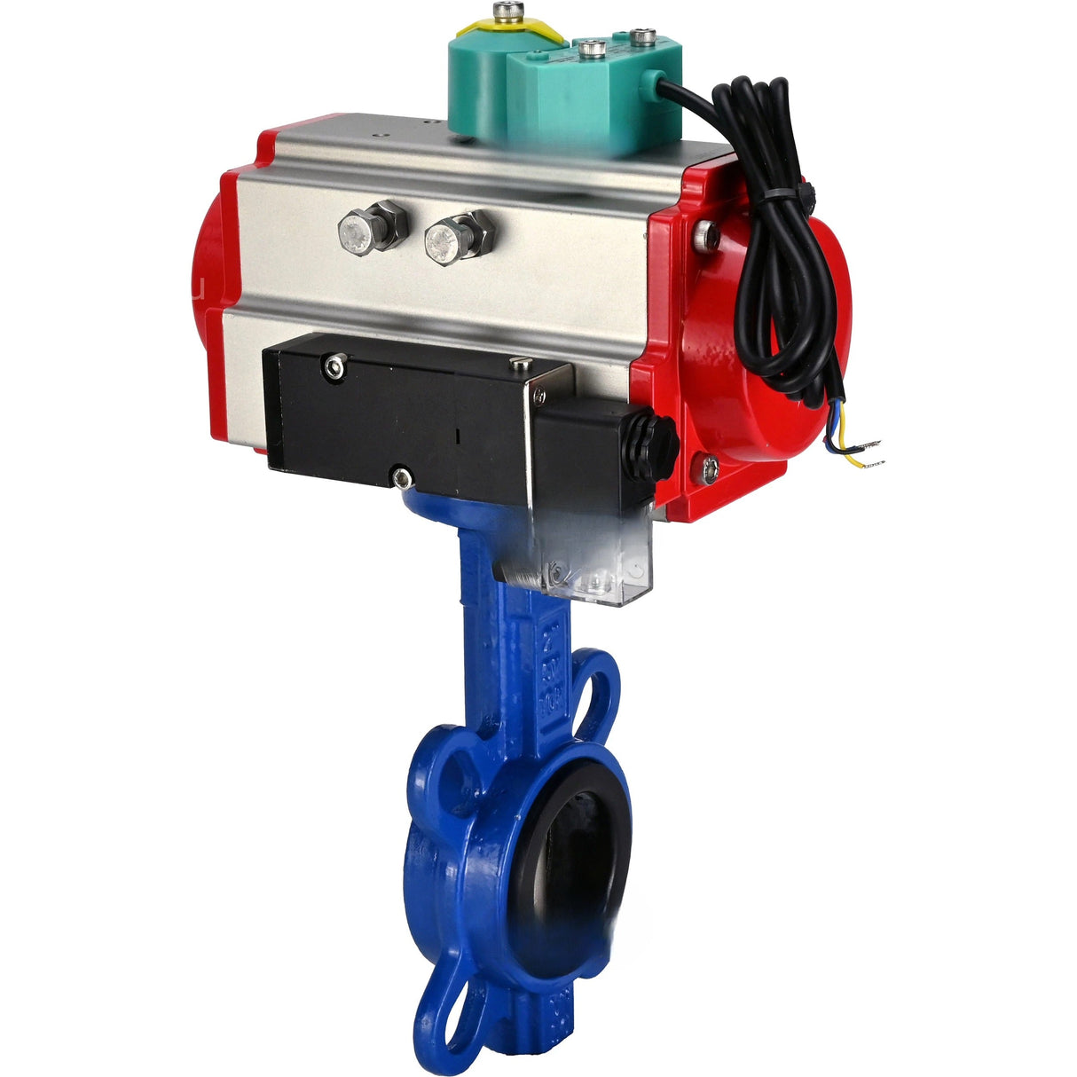 Water Butterfly Valve Elephant WBV1132N-2W-Fb-H DN40-300 16 bar body - GG25 cast iron, disc - 316L stainless steel, seal - NBR, with pneumatic actuator PA-DA-XXX, pneumatic distributor 4M310-08 220V and ALS200D magnetic switch
