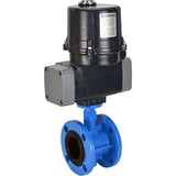 Butterfly valves Elephant WBV1331E-2W-F-H flanged, body - cast iron GGG40, disc - stainless steel 304, seal - EPDM, with electric quarter turn actuator Elephant QTSA-N-EM-O0-220VAC