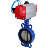 Water Butterfly Valve Elephant WBV1413E-2W-Fb-H, body material - cast iron GGG50, disk material - cast iron GGG40, seal - EPDM, with pneumatic actuator double action PA-DA, 4V320-08 220V