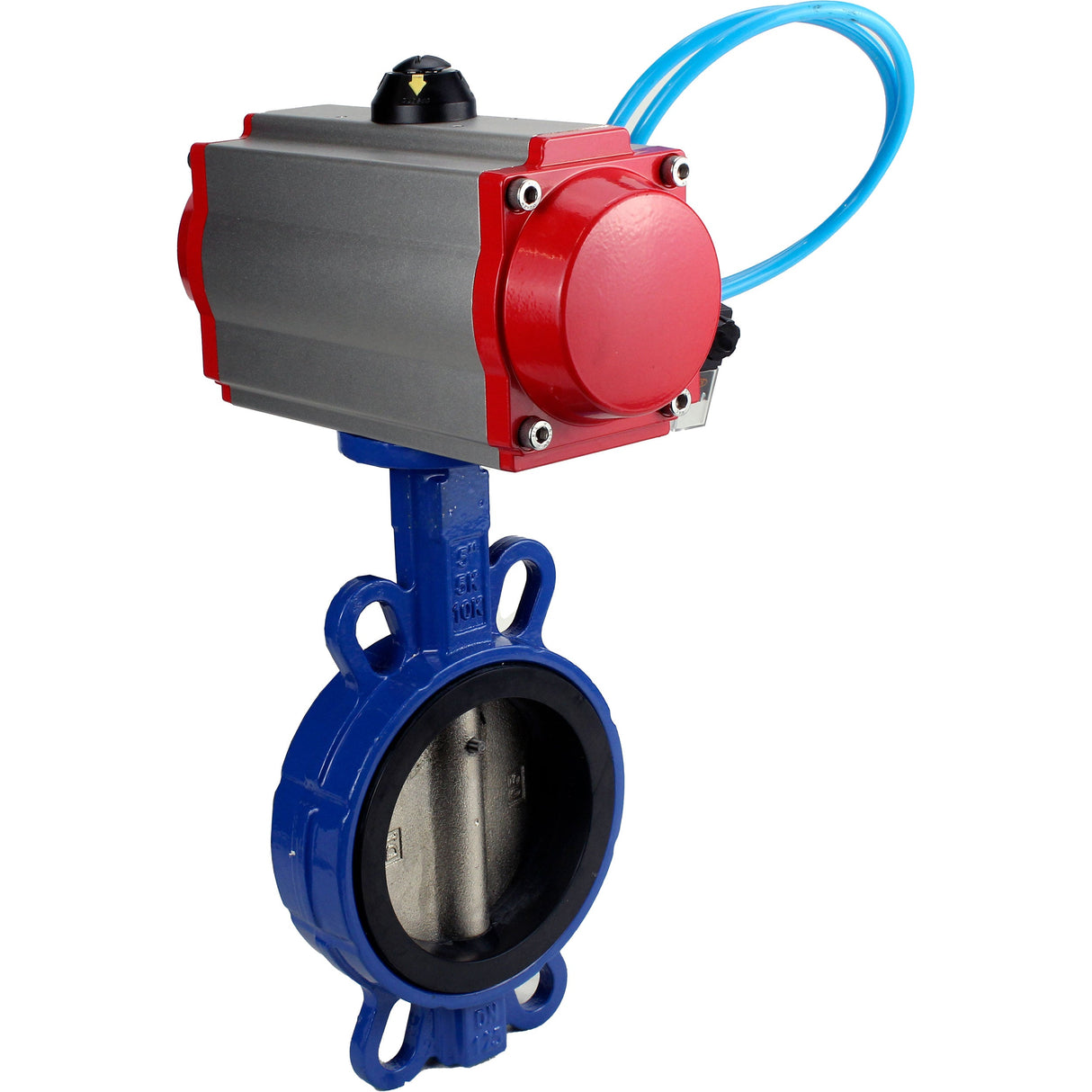 Water Butterfly Valve Elephant WBV1413E-2W-Fb-H, body material - cast iron GGG50, disk material - cast iron GGG40, seal - EPDM, with pneumatic actuator double action PA-DA, 4V320-08 220V