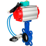 Water Butterfly Valve Elephant WBV1413E-2W-Fb-H DN40-300 16 bar body - GGG50 cast iron, disc - GGG40 cast iron, seal - EPDM, with pneumatic actuator PA-DA-XXX, pneumatic distributor 4V320-08 220V and ALS200D magnetic switch