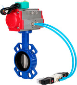 Water Butterfly Valve Elephant WBV1432E-2W-Fb-H DN40-300 16 bar body - GGG50 cast iron, disc - 316L stainless steel, seal - EPDM, with pneumatic actuator PA-DA-XXX, pneumatic distributor 4V320-08 220V and ALS200D magnetic switch