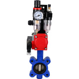 Water Butterfly Valve Elephant WBV1616E-2W-Fb-H, body material - cast iron QT450, disk material - cast iron QT450, seal - EPDM, pneumatic actuator PA-SA with return springs, 4M310-08 24V, LSU APL-210N, ATU AFC2000