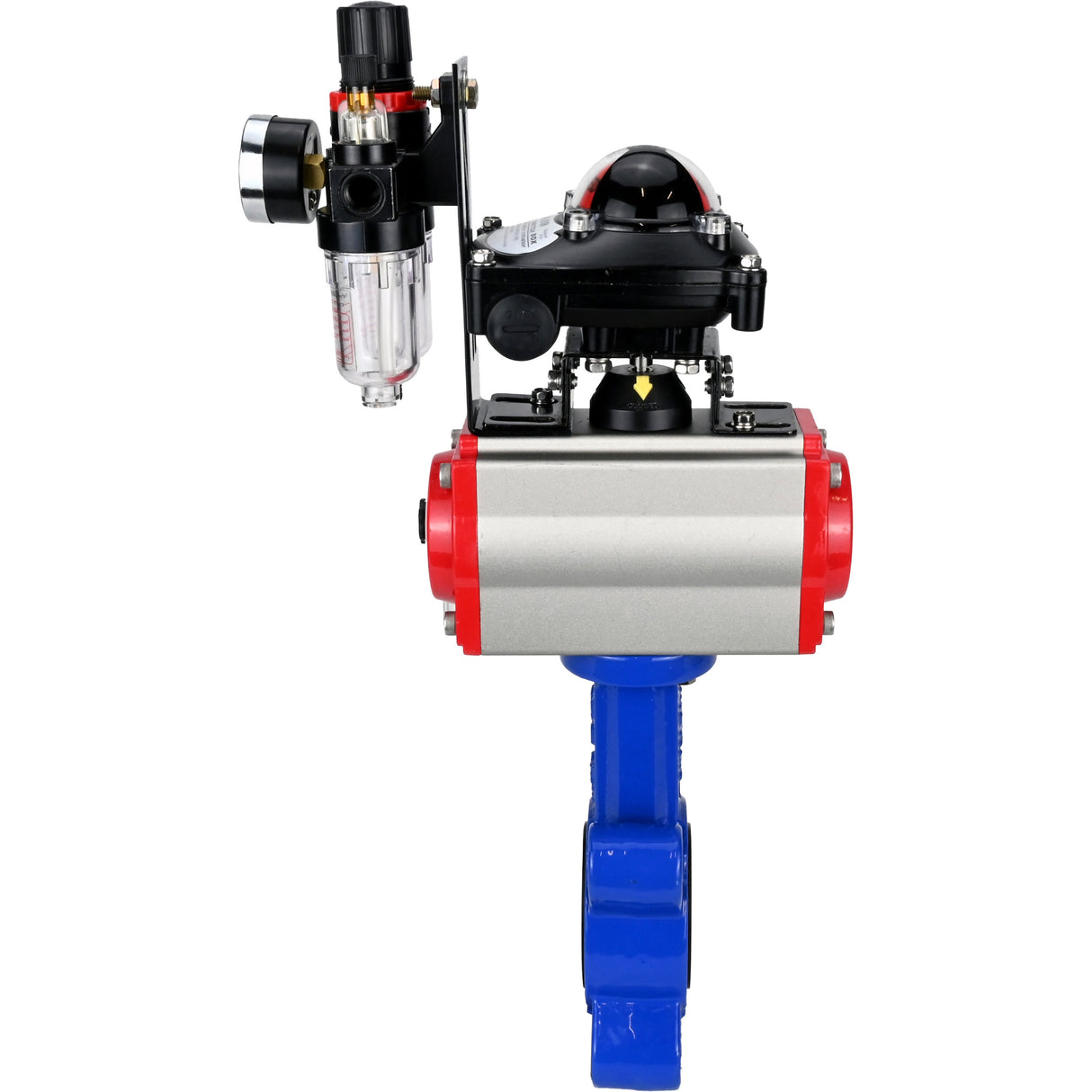 Water Butterfly Valve Elephant WBV1616E-2W-Fb-H, body material - cast iron QT450, disk material - cast iron QT450, seal - EPDM, pneumatic actuator PA-SA with return springs, 4M310-08 24V, LSU APL-210N, ATU AFC2000