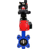 Water Butterfly Valve Elephant WBV1616E-2W-Fb-H, body material - cast iron QT450, disk material - cast iron QT450, seal - EPDM, pneumatic actuator PA-SA with return springs, 4M310-08 24V, LSU APL-210N, ATU AFC2000