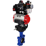 Water Butterfly Valve Elephant WBV1616N-2W-Fb-H, body material - cast iron QT450, disk material - cast iron QT450, seal - NBR, pneumatic actuator PA-DA double action, 4M310-08 24V, LSU APL-410N EX, handwheel MON, ATU AFC2000