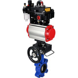 Water Butterfly Valve Elephant WBV1616N-2W-Fb-H, body material - cast iron QT450, disk material - cast iron QT450, seal - NBR, pneumatic actuator PA-DA double action, 4M310-08 24V, LSU APL-410N EX, handwheel MON, ATU AFC2000