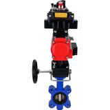 Water Butterfly Valve Elephant WBV1616N-2W-Fb-H, body material - cast iron QT450, disk material - cast iron QT450, seal - NBR, pneumatic actuator PA-DA double action, 4M310-08 24V, LSU APL-410N EX, handwheel MON, ATU AFC2000