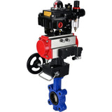 Water Butterfly Valve Elephant WBV1616N-2W-Fb-H, body material - cast iron QT450, disk material - cast iron QT450, seal - NBR, pneumatic actuator PA-DA double action, 4M310-08 24V, LSU APL-410N EX, handwheel MON, ATU AFC2000