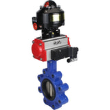 Water Butterfly Valve Elephant WBV1616E-2W-Fb-H, body material - cast iron QT450, disk material - cast iron QT450, seal - EPDM, pneumatic actuator PA-SA with return springs, 4M310-08 24V, LSU APL-510N EX