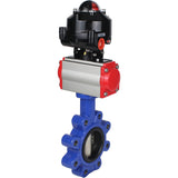 Water Butterfly Valve Elephant WBV1616E-2W-Fb-H, body material - cast iron QT450, disk material - cast iron QT450, seal - EPDM, pneumatic actuator PA-SA with return springs, 4M310-08 24V, LSU APL-510N EX