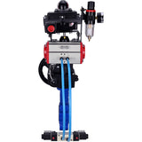 Water Butterfly Valve Elephant WBV1616N-2W-Fb-H, body material - cast iron QT450, disk material - cast iron QT450, seal - NBR, pneumatic actuator PA-DA double action, 4V320-10 220V, LSU APL-410N EX, handwheel MON, ATU AFC2000