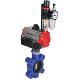 Water Butterfly Valve Elephant WBV1616E-2W-Fb-H, body material - cast iron QT450, disk material - cast iron QT450, seal - EPDM, with pneumatic actuator double action PA-DA, 4M310-08 24V, ATU AFC2000