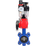 Water Butterfly Valve Elephant WBV1616E-2W-Fb-H, body material - cast iron QT450, disk material - cast iron QT450, seal - EPDM, with pneumatic actuator double action PA-DA, 4M310-08 24V, ATU AFC2000