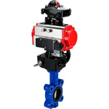 Water Butterfly Valve Elephant WBV1616E-2W-Fb-H, body material - cast iron QT450, disk material - cast iron QT450, seal - EPDM, pneumatic actuator PA-DA double action, 4M310-08 24V, LSU APL-210N, handwheel MON