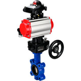 Water Butterfly Valve Elephant WBV1616E-2W-Fb-H, body material - cast iron QT450, disk material - cast iron QT450, seal - EPDM, pneumatic actuator PA-DA double action, 4M310-08 24V, LSU APL-210N, handwheel MON