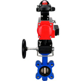 Water Butterfly Valve Elephant WBV1616E-2W-Fb-H, body material - cast iron QT450, disk material - cast iron QT450, seal - EPDM, pneumatic actuator PA-DA double action, 4M310-08 24V, LSU APL-210N, handwheel MON