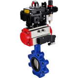 Water Butterfly Valve Elephant WBV1616E-2W-Fb-H, body material - cast iron QT450, disk material - cast iron QT450, seal - EPDM, pneumatic actuator PA-SA with return springs, 4M310-08 24V, LSU APL-410N EX, ATU AFC2000