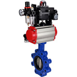 Water Butterfly Valve Elephant WBV1616E-2W-Fb-H, body material - cast iron QT450, disk material - cast iron QT450, seal - EPDM, pneumatic actuator PA-SA with return springs, 4M310-08 24V, LSU APL-410N EX, ATU AFC2000