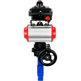 Water Butterfly Valve Elephant WBV1616N-2W-Fb-H, body material - cast iron QT450, disk material - cast iron QT450, seal - NBR, pneumatic actuator PA-DA double action, 4M310-08 24V, LSU APL-410N EX, handwheel MON