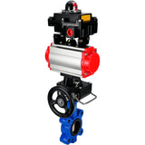 Water Butterfly Valve Elephant WBV1616N-2W-Fb-H, body material - cast iron QT450, disk material - cast iron QT450, seal - NBR, pneumatic actuator PA-DA double action, 4M310-08 24V, LSU APL-410N EX, handwheel MON