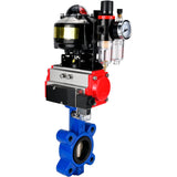 Water Butterfly Valve Elephant WBV1616E-2W-Fb-H, body material - cast iron QT450, disk material - cast iron QT450, seal - EPDM, pneumatic actuator PA-SA with return springs, 4M310-08 220V, LSU APL-510N EX, ATU AFC2000