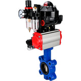 Water Butterfly Valve Elephant WBV1616E-2W-Fb-H, body material - cast iron QT450, disk material - cast iron QT450, seal - EPDM, pneumatic actuator PA-SA with return springs, 4M310-08 220V, LSU APL-510N EX, ATU AFC2000