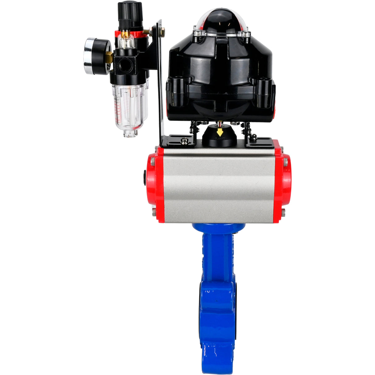 Water Butterfly Valve Elephant WBV1616E-2W-Fb-H, body material - cast iron QT450, disk material - cast iron QT450, seal - EPDM, pneumatic actuator PA-SA with return springs, 4M310-08 220V, LSU APL-510N EX, ATU AFC2000