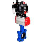 Water Butterfly Valve Elephant WBV1616E-2W-Fb-H, body material - cast iron QT450, disk material - cast iron QT450, seal - EPDM, pneumatic actuator PA-SA with return springs, 4M310-08 220V, LSU APL-510N EX, ATU AFC2000