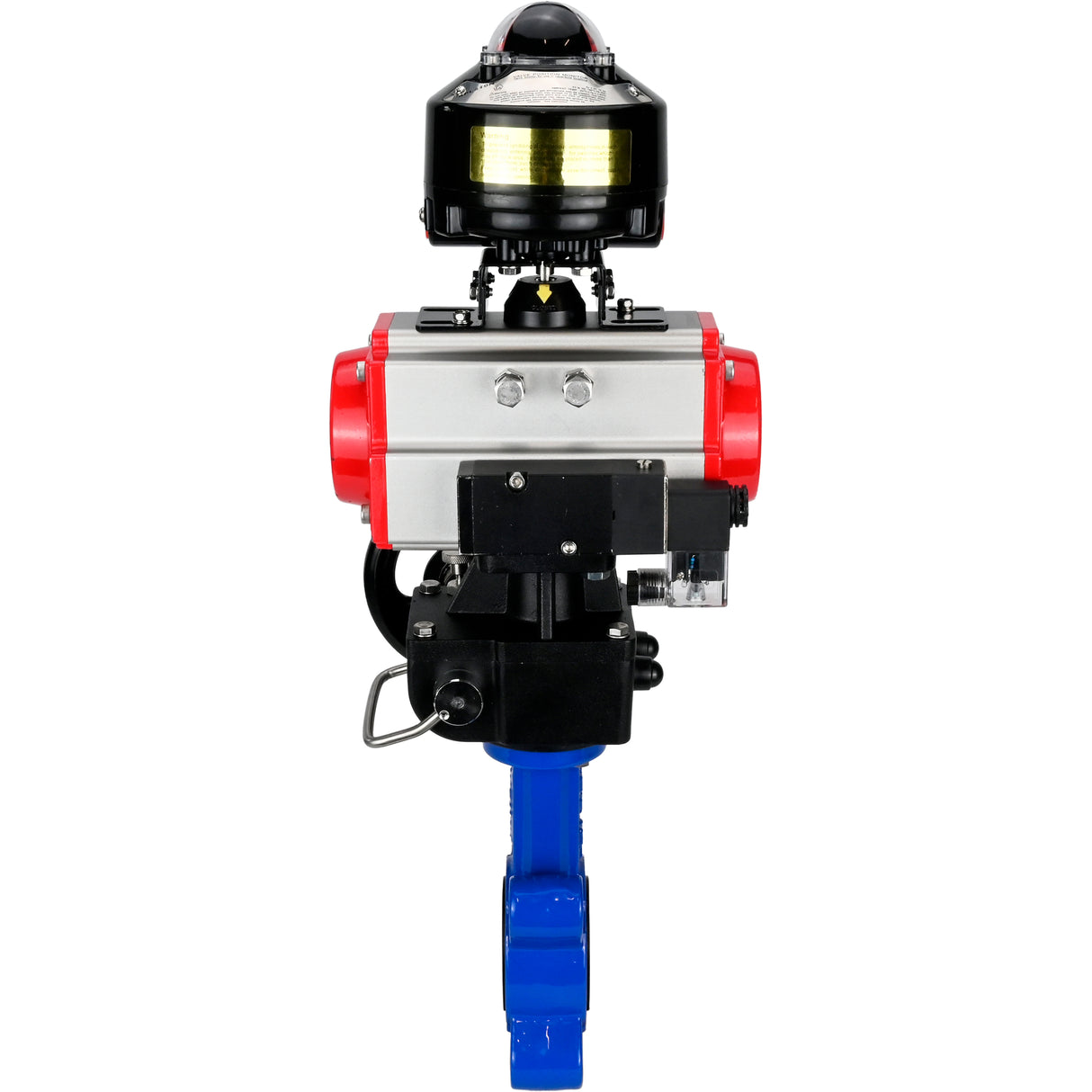 Water Butterfly Valve Elephant WBV1616E-2W-Fb-H, body material - cast iron QT450, disk material - cast iron QT450, seal - EPDM, pneumatic actuator PA-DA double action, 4M310-08 24V, LSU APL-510N EX, handwheel MON